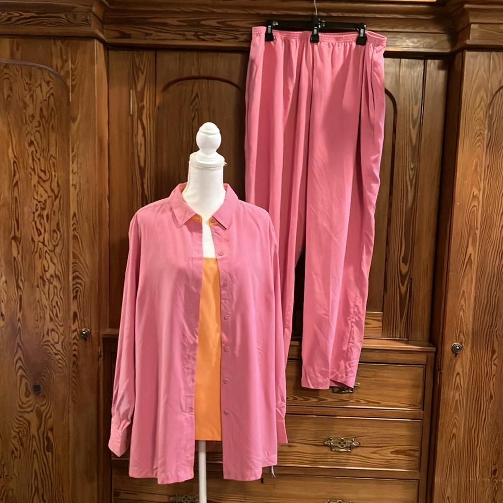 NWT pink orange 3-pc pant set XL/1X